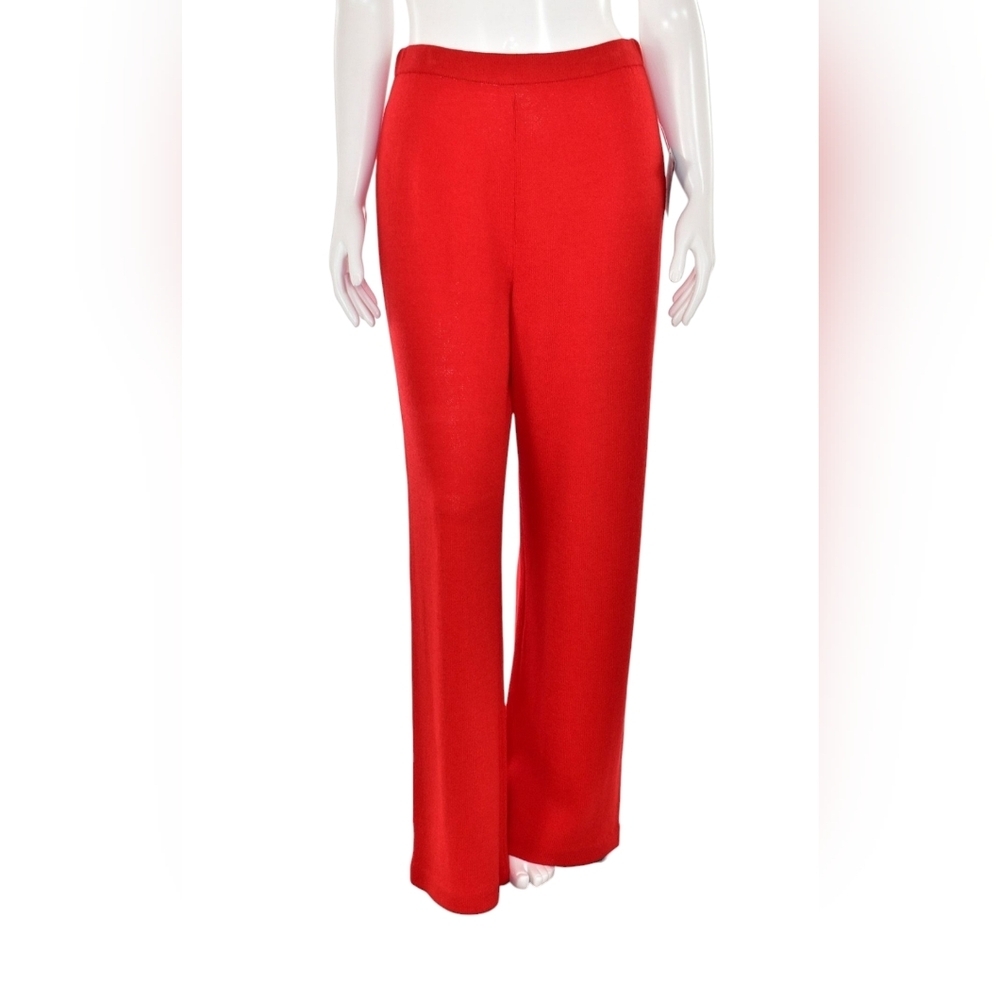 St. John Collection Womens Size Medium Santana Knit Luxury Wool Pants Old Money